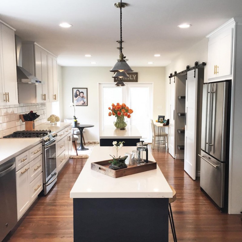 White Subway Tile In Kitchen