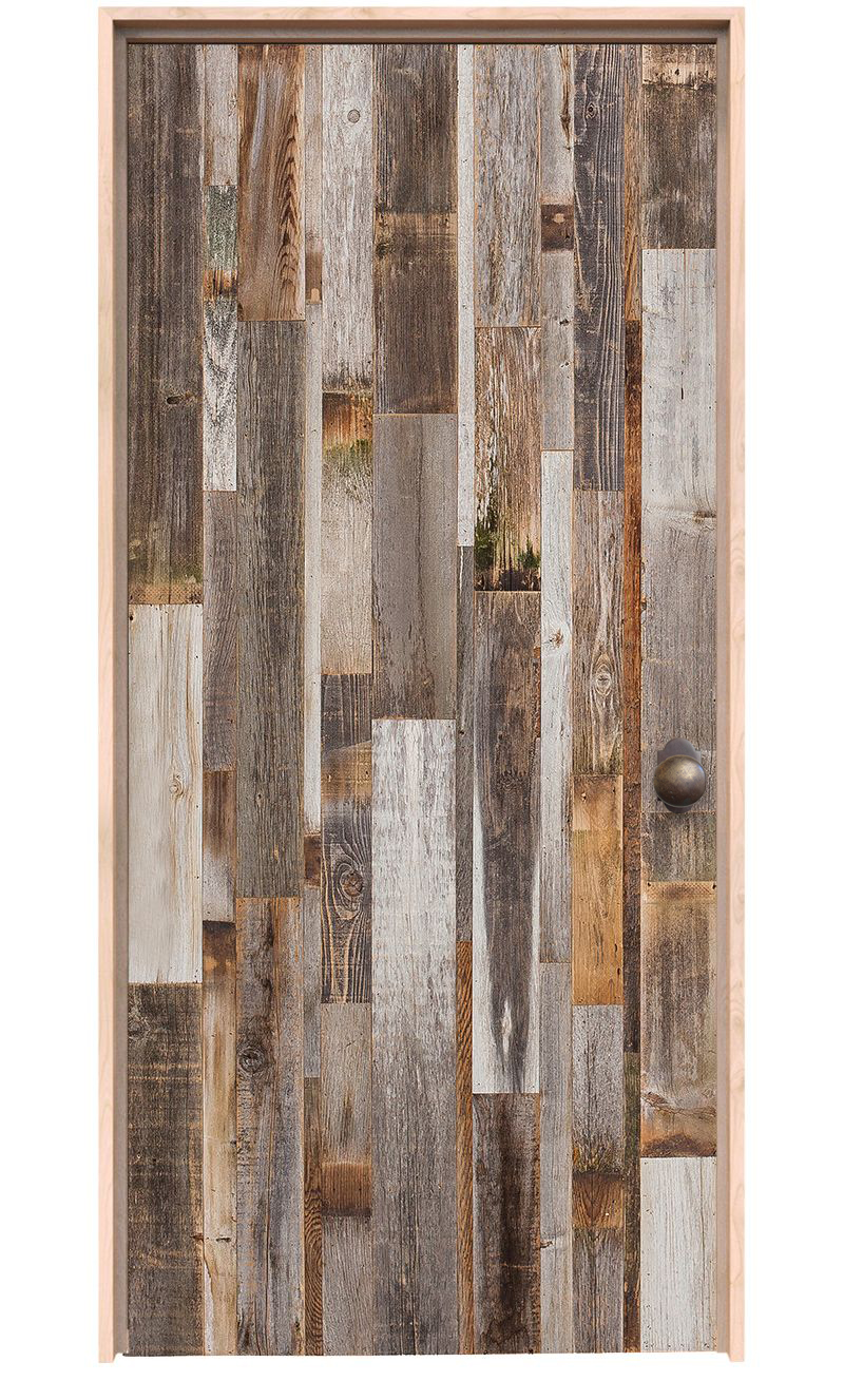Distressed Wood Hinged Barn Door