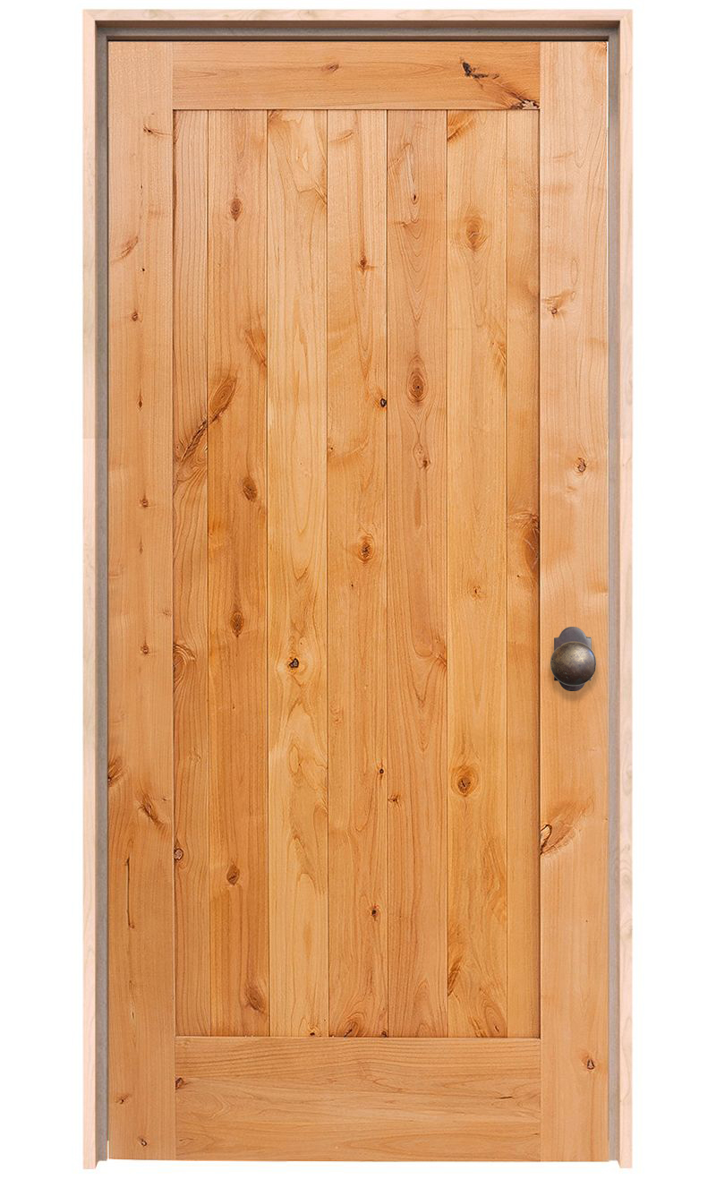 Lewiston Vertical Wood Slat Hinged Barn Door