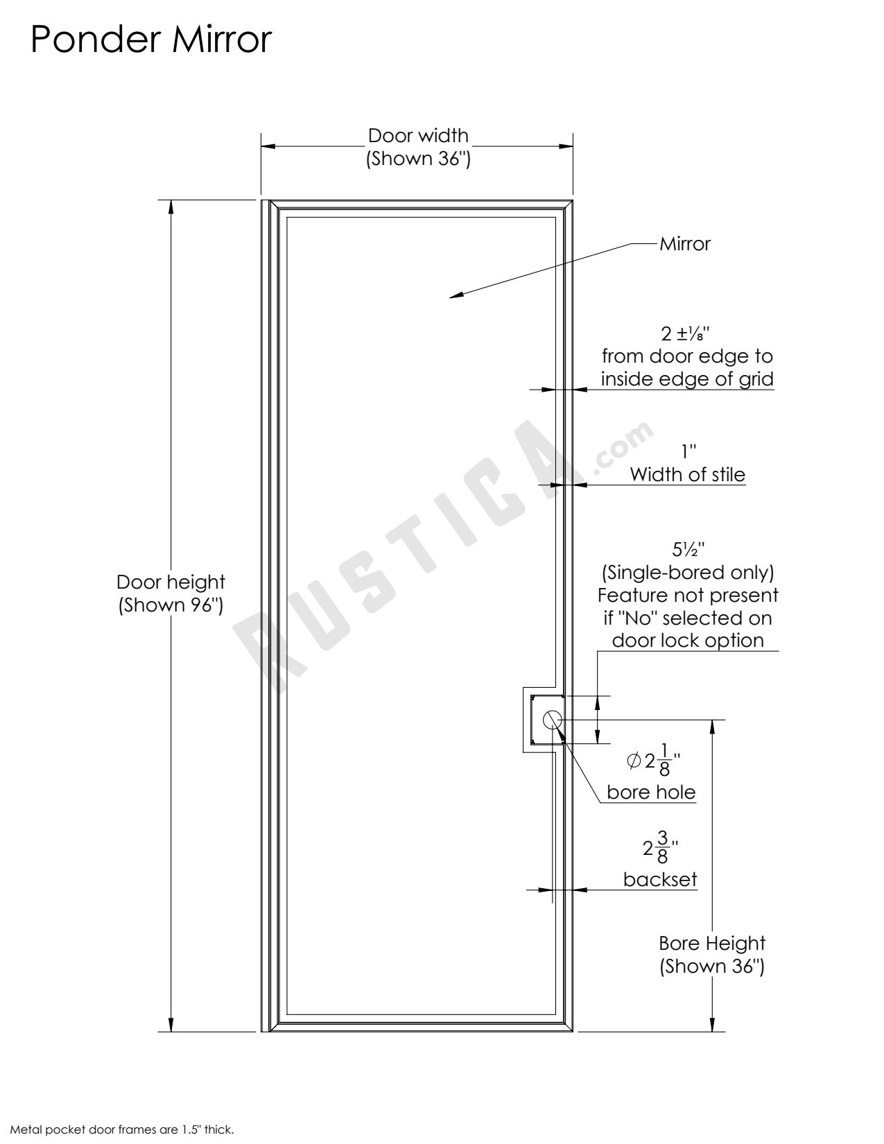 pocket door dimensions