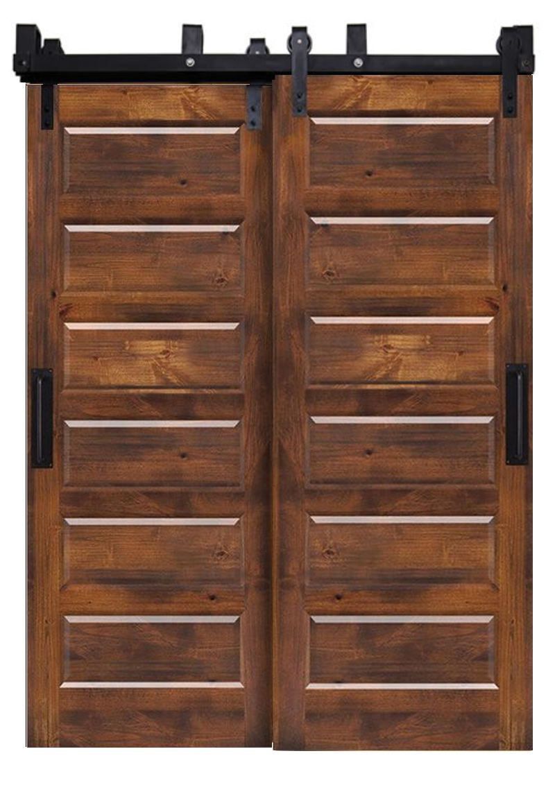 Six Panel Bypassing Barn Doors