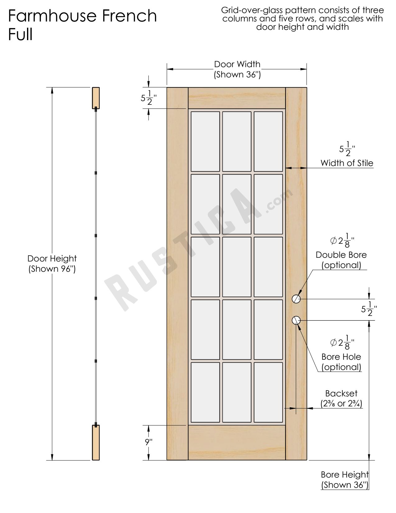 French Door Size Chart