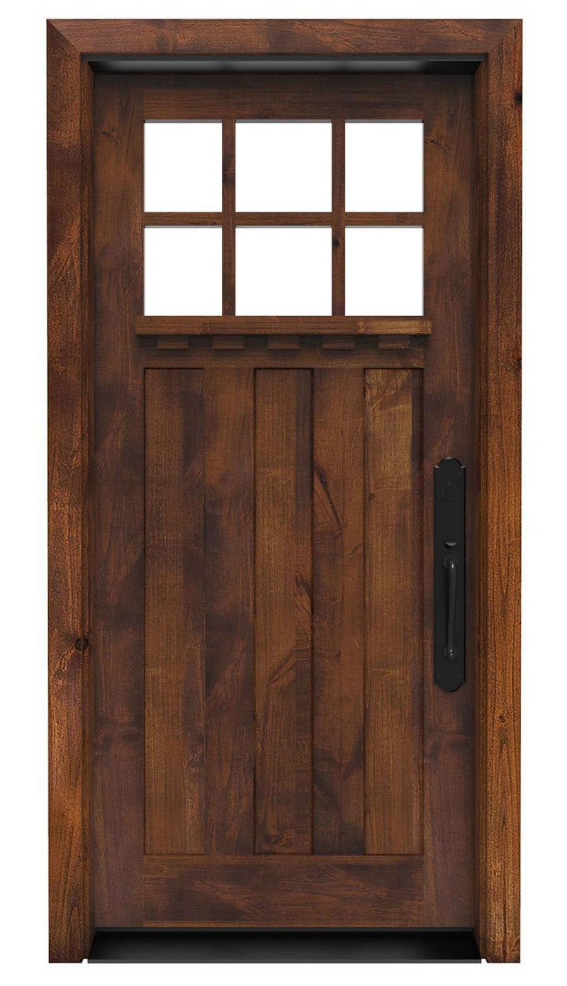 rustic wood front doors