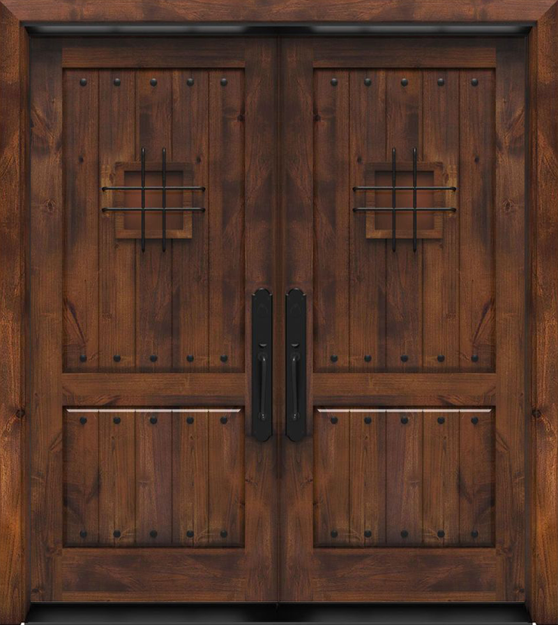 double wood front doors