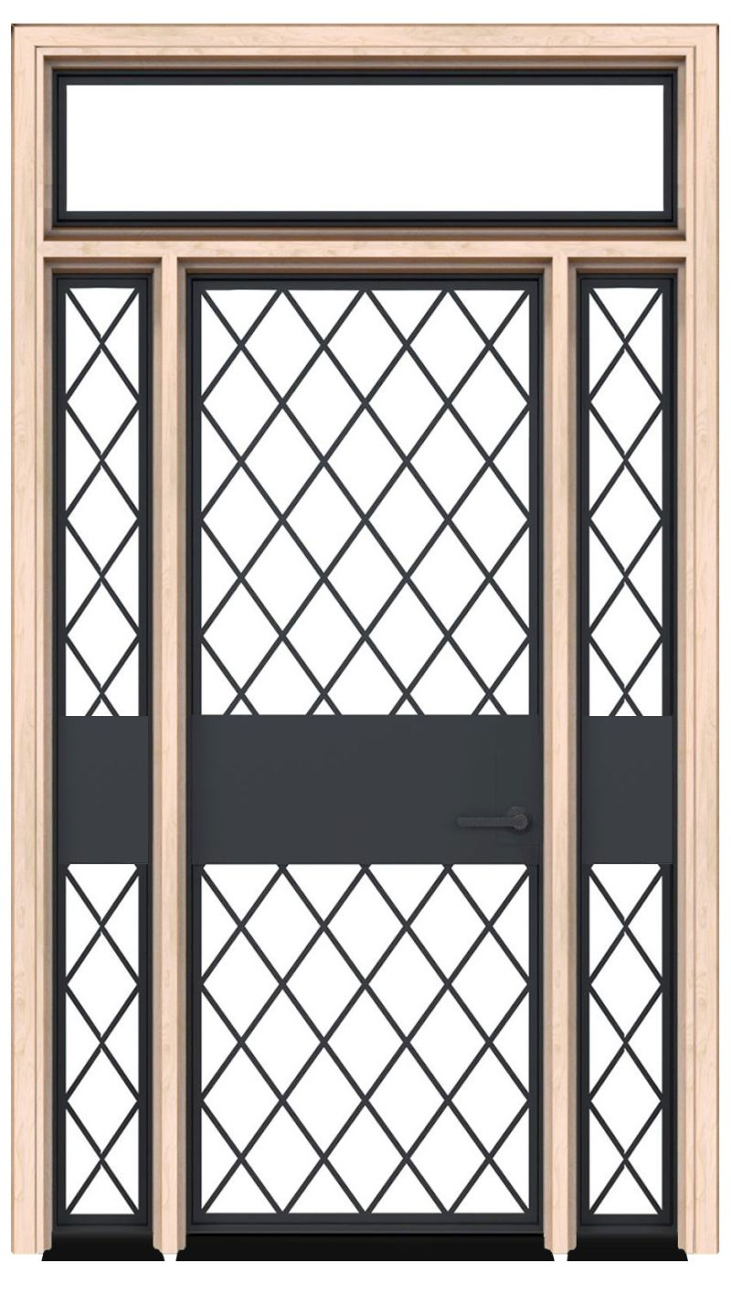 Cobbler Exterior With Sidelights And Transom Window