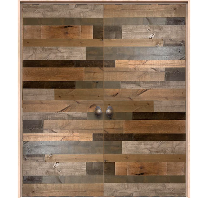 Horizontal Rustica Reclaimed Interior Double Door