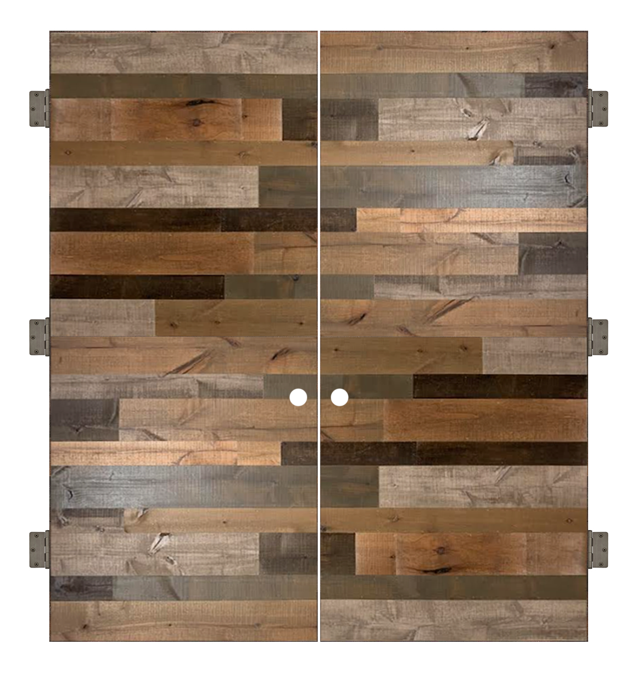 Horizontal Rustica Reclaimed Interior Double Slab Door