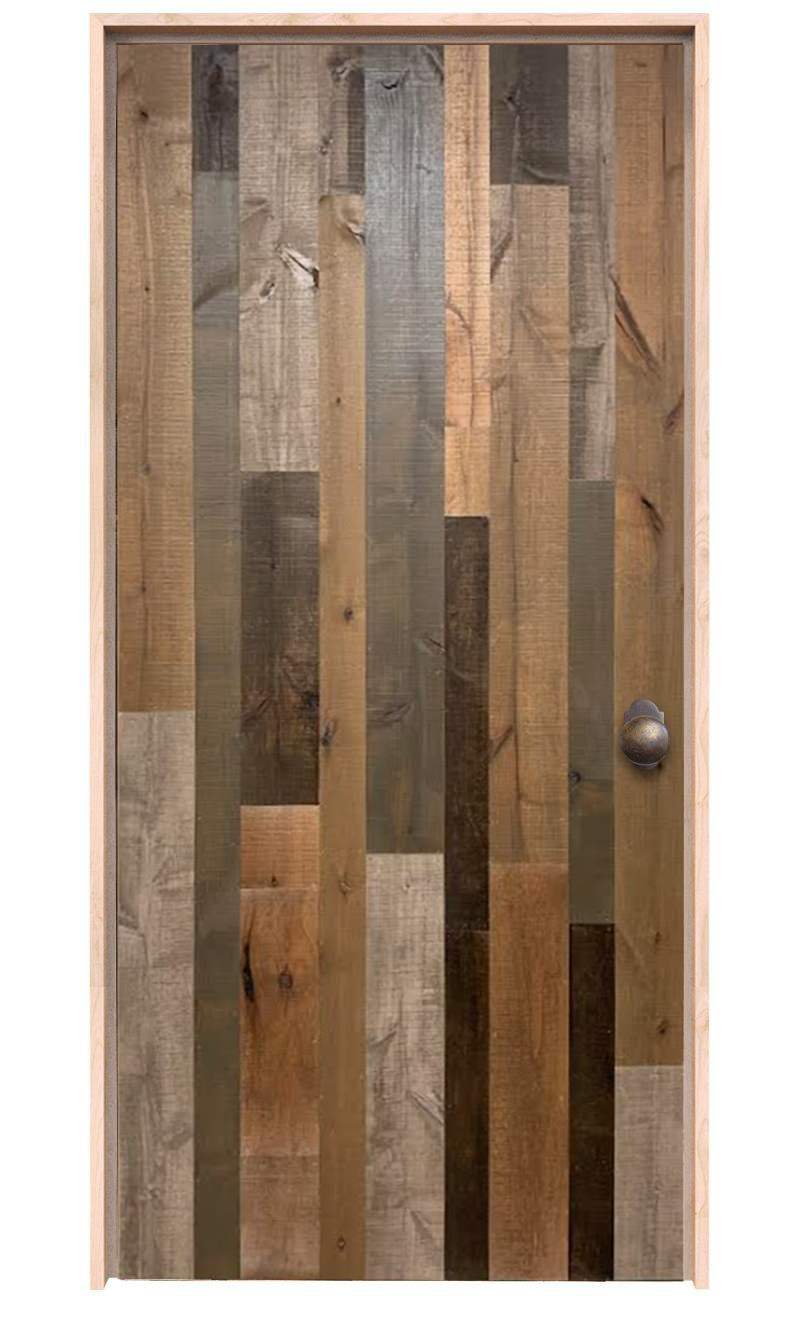 Vertical Hinged Reclaimed Wood Barn Door