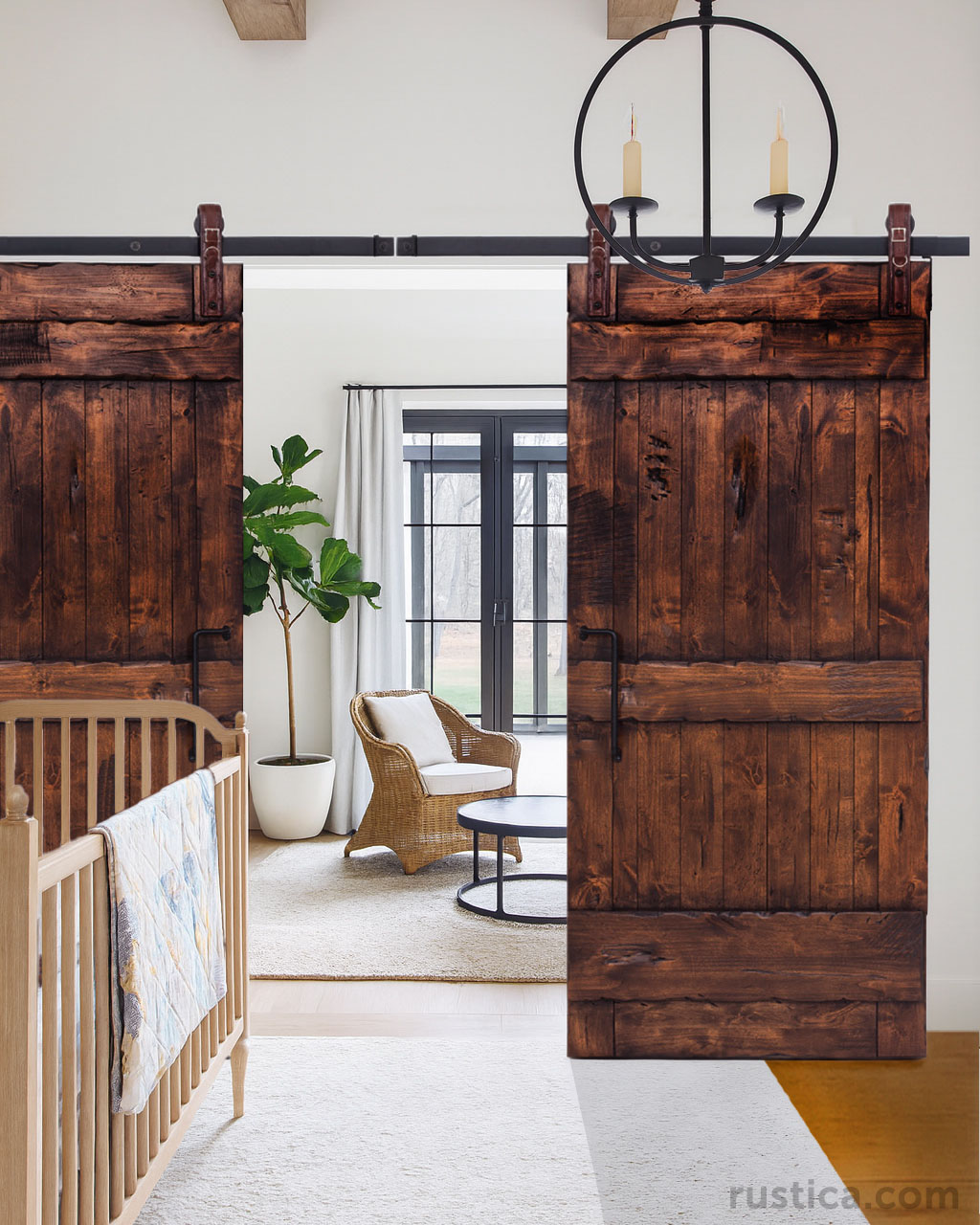 Rustica Hardware Ranch Double Barn Door, USA Made - Customize Now