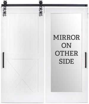 Half X Mirror Barn Door