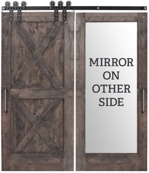 Double X Mirror Barn Door