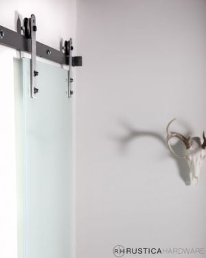 Frameless Frosted Glass Barn Door