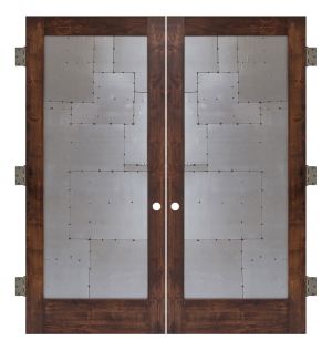 Steampunk Interior Double Slab Door