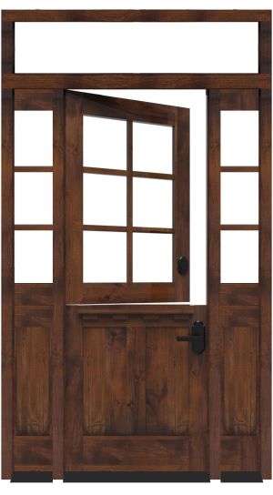 Dairy Dutch Front Door with Sidelights and Transom Window