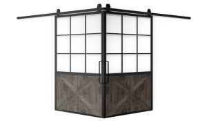 Mountain French Half X Corner Barn Door