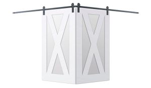 Contemporary X Corner Barn Door