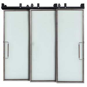 Powell Frosted Glass Triple Bypass Barn Doors