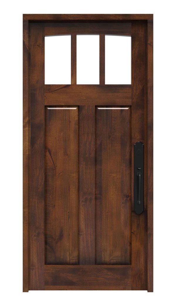 Ridgeland 3'6” x 8'0” 4 Lite Arch-Top Mahogany Entry Door