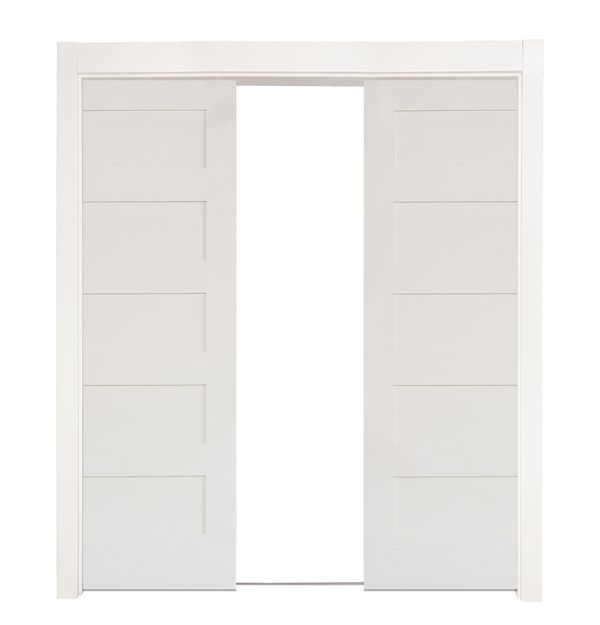 5 Panel Double Converging Pocket Doors