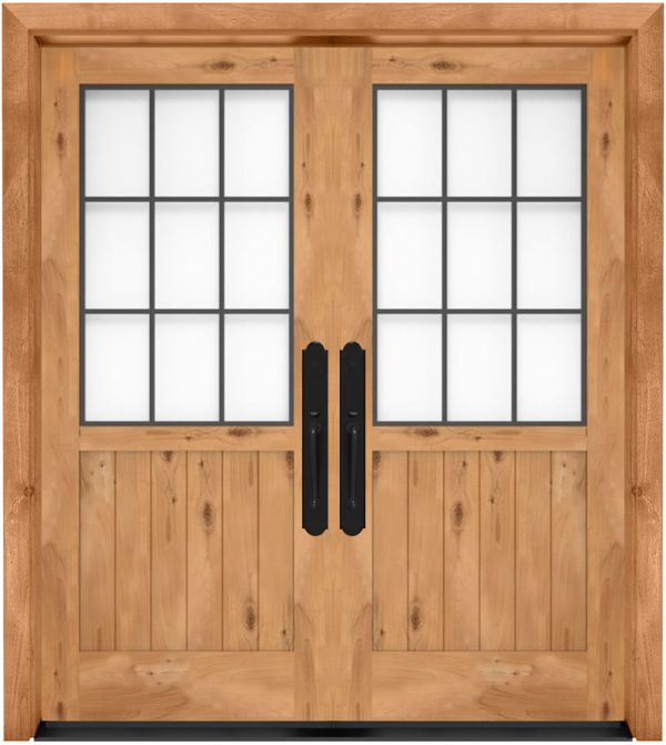 Farmhouse French Half Exterior Double Door