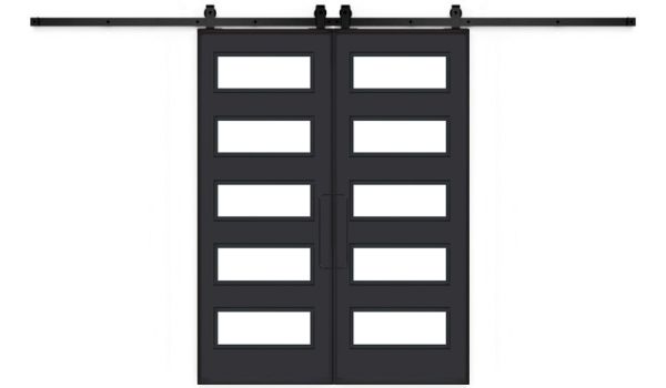 Metal 5 Panel Double Barn Door