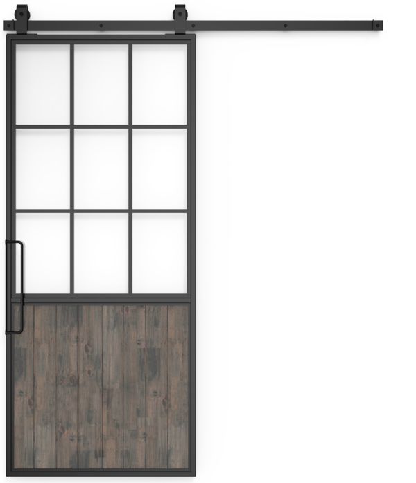 Mountain French Half Barn Door