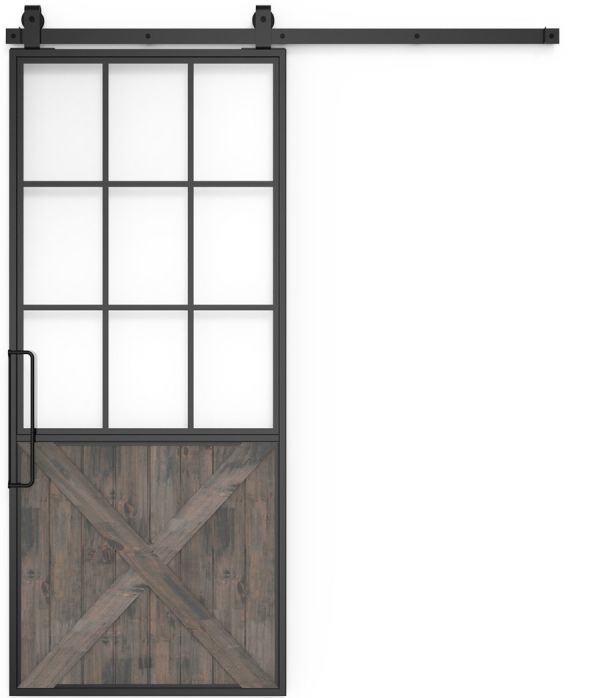 Mountain French Half X Barn Door