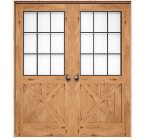 Farmhouse French Half X Interior Double Door