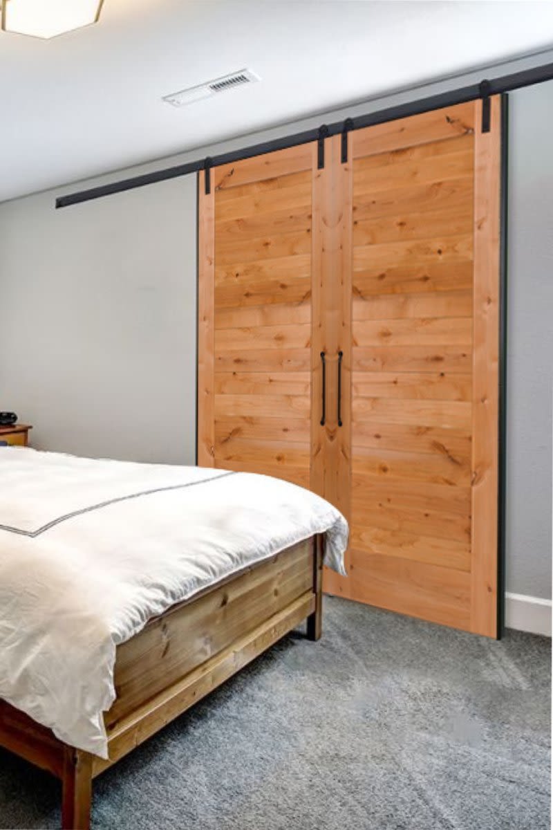 Low Clearance Barn Door Hardware For Double Doors