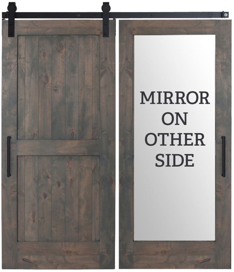 Two Panel Mirror Barn Door