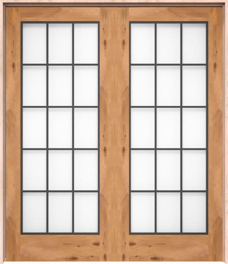 Farmhouse French Full Glass Exterior Double Door Rustica