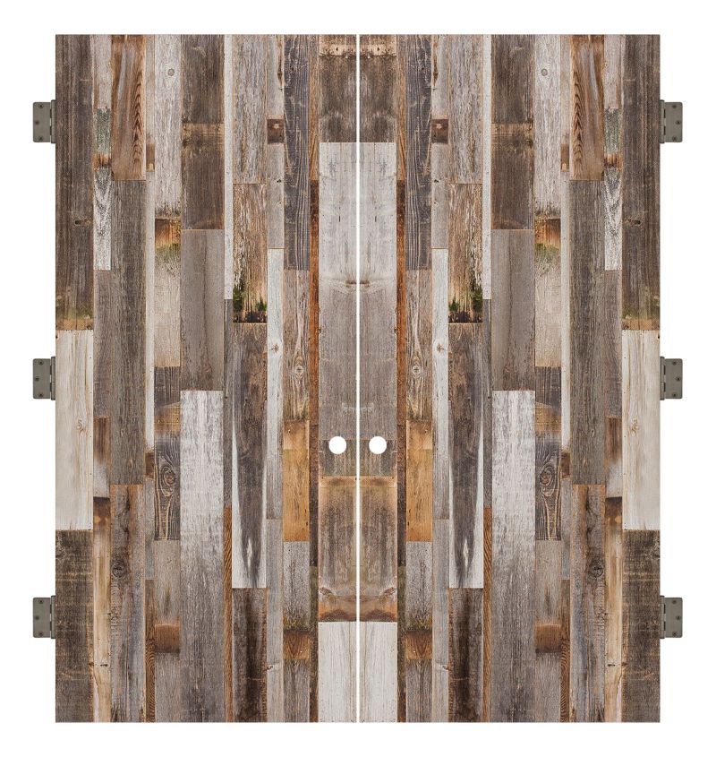 Vertical Barn Wood Interior Double Slab Door Rustica