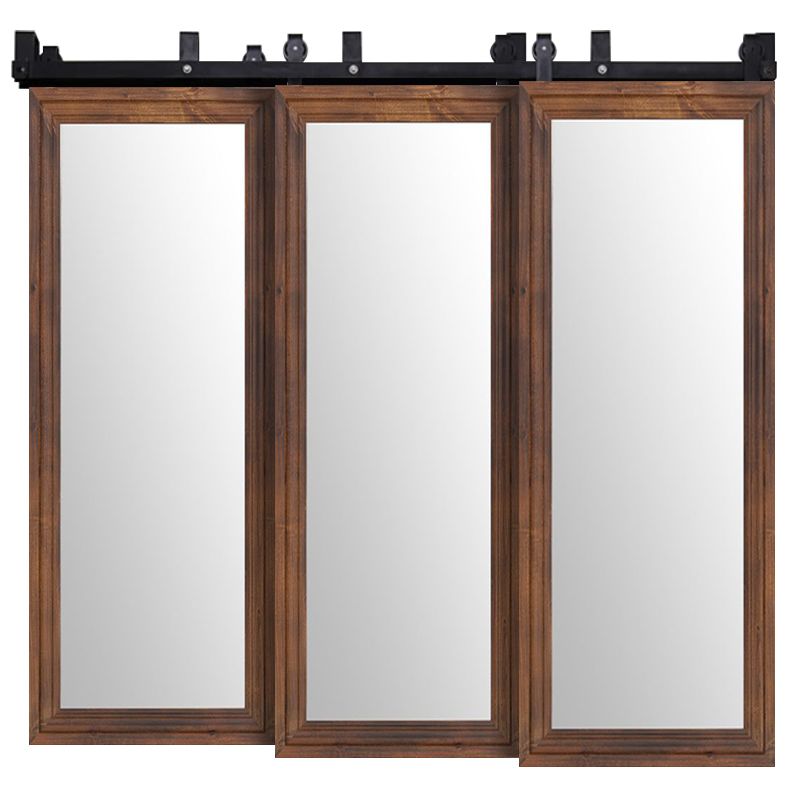 Decorative Wooden Mirror Triple Bypass Barn Doors