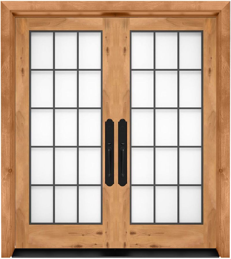 Double French Steel & Glass Exterior Doors - Modern Glass and Metal Front  Doors - Custom Steel Doors, Metal Grid Doors, Chicago