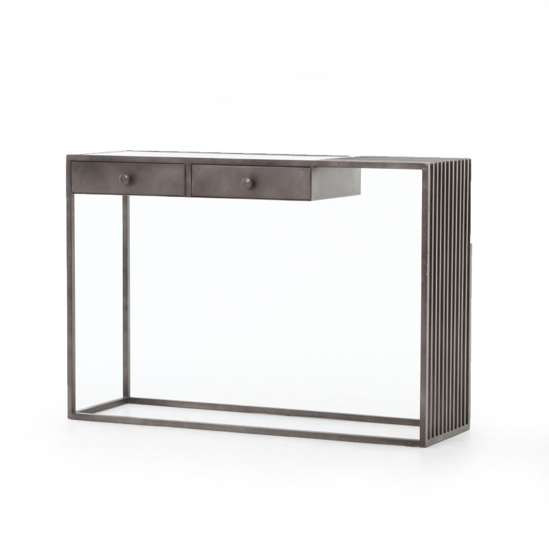 Regan Industrial Marble Console Table