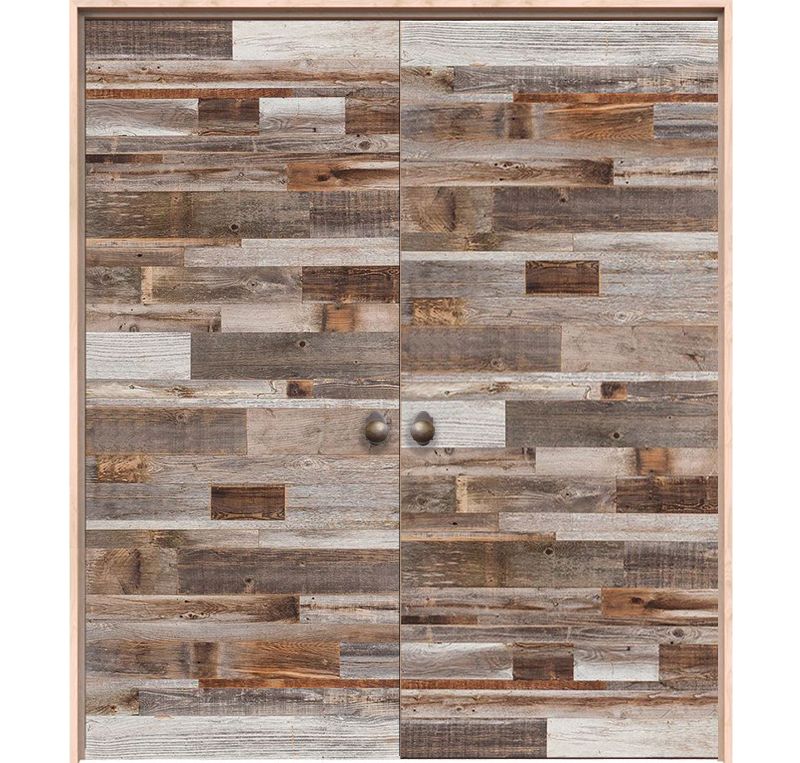 Horizontal Barn Wood Interior Double Door