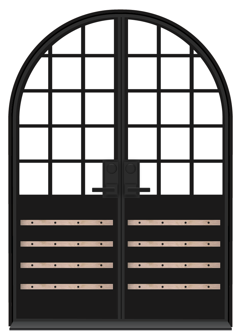 Lander Exterior Full Radius Top Double Door