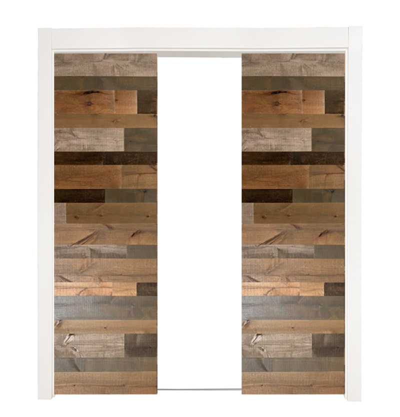 Rustica Reclaimed Double Converging Pocket Doors