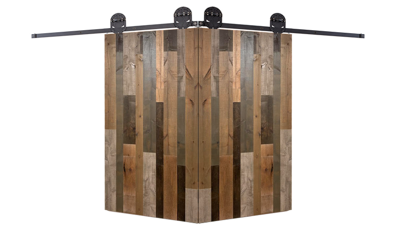 Vertical Rustica Reclaimed Corner Barn Door