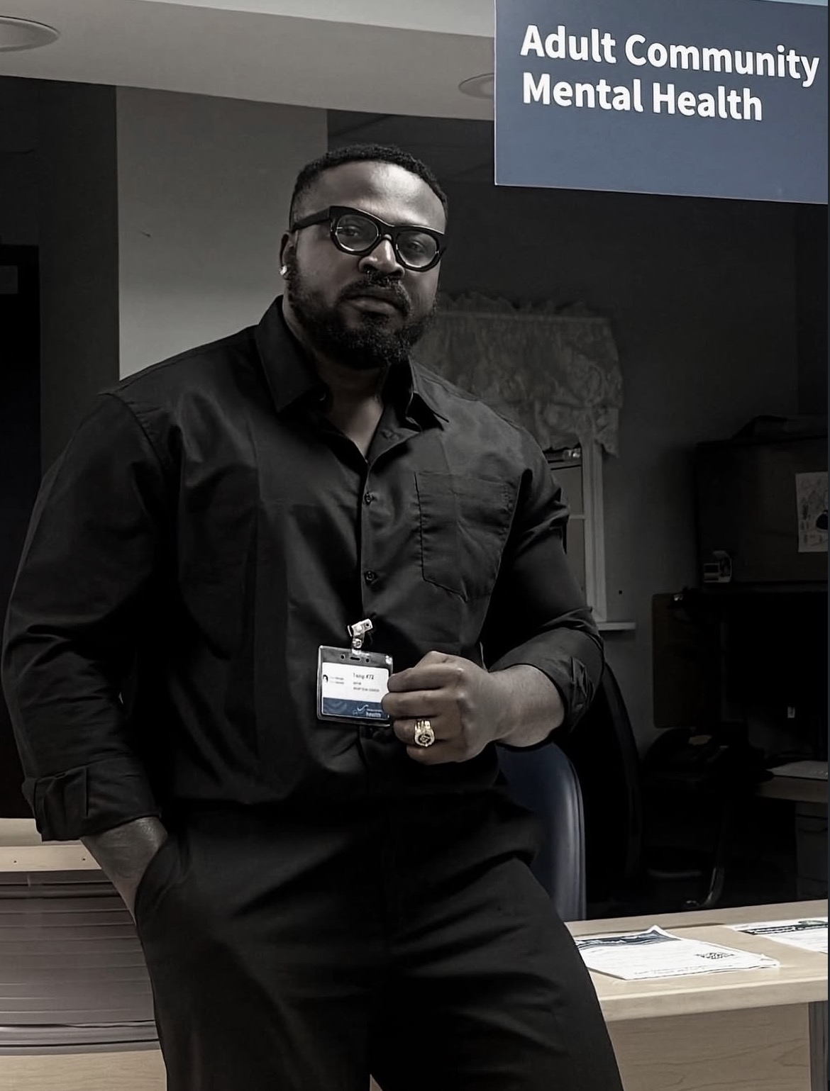 Victor Kwesi in a mental health education setting
