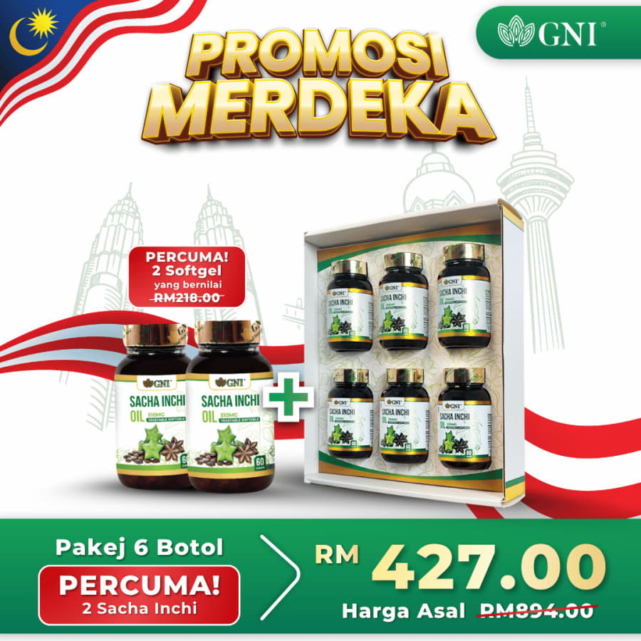 Pakej 6 tambah 2 botol GNI Sacha Inchi Oil