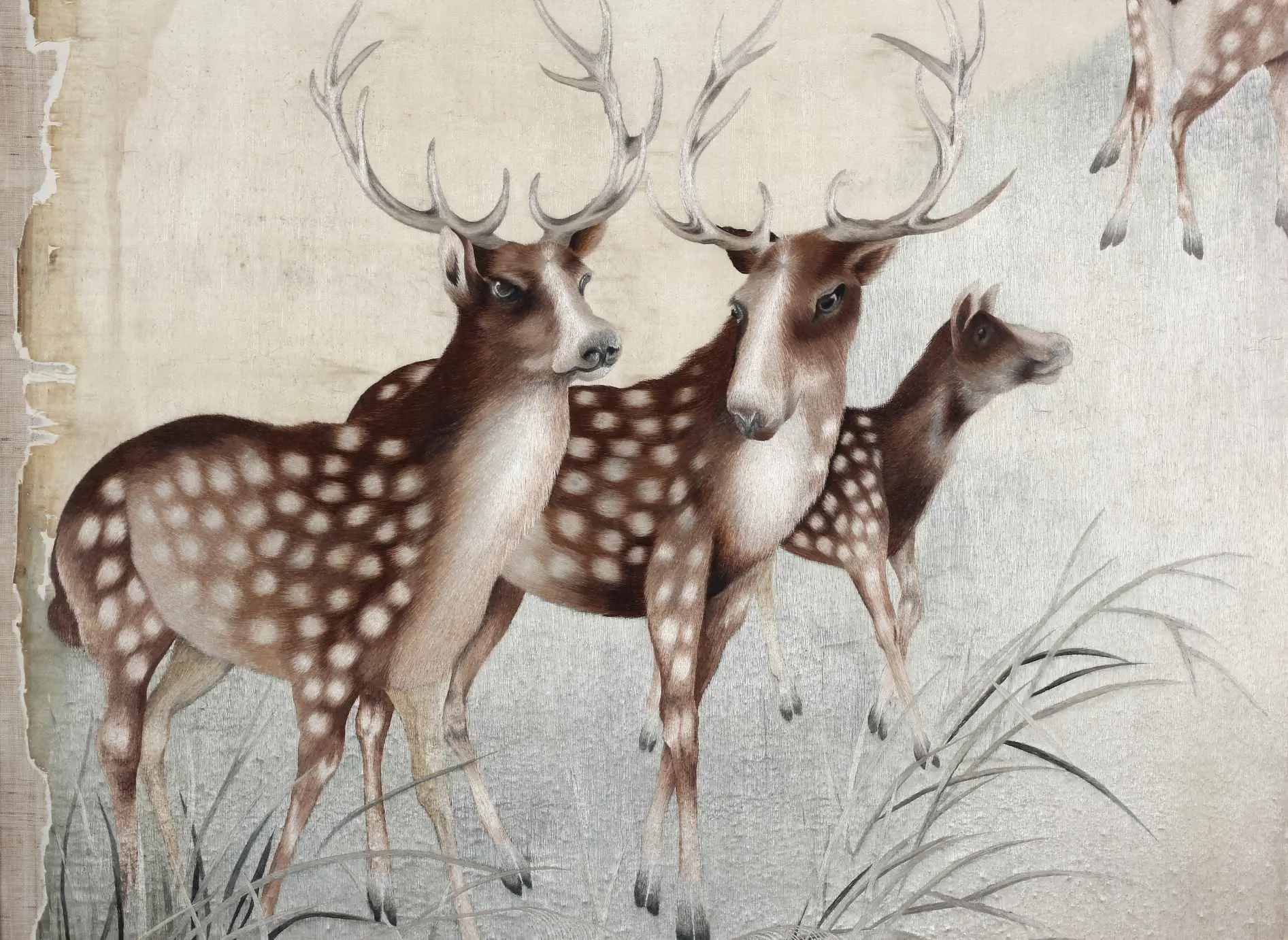 清湘绣梅花鹿作品