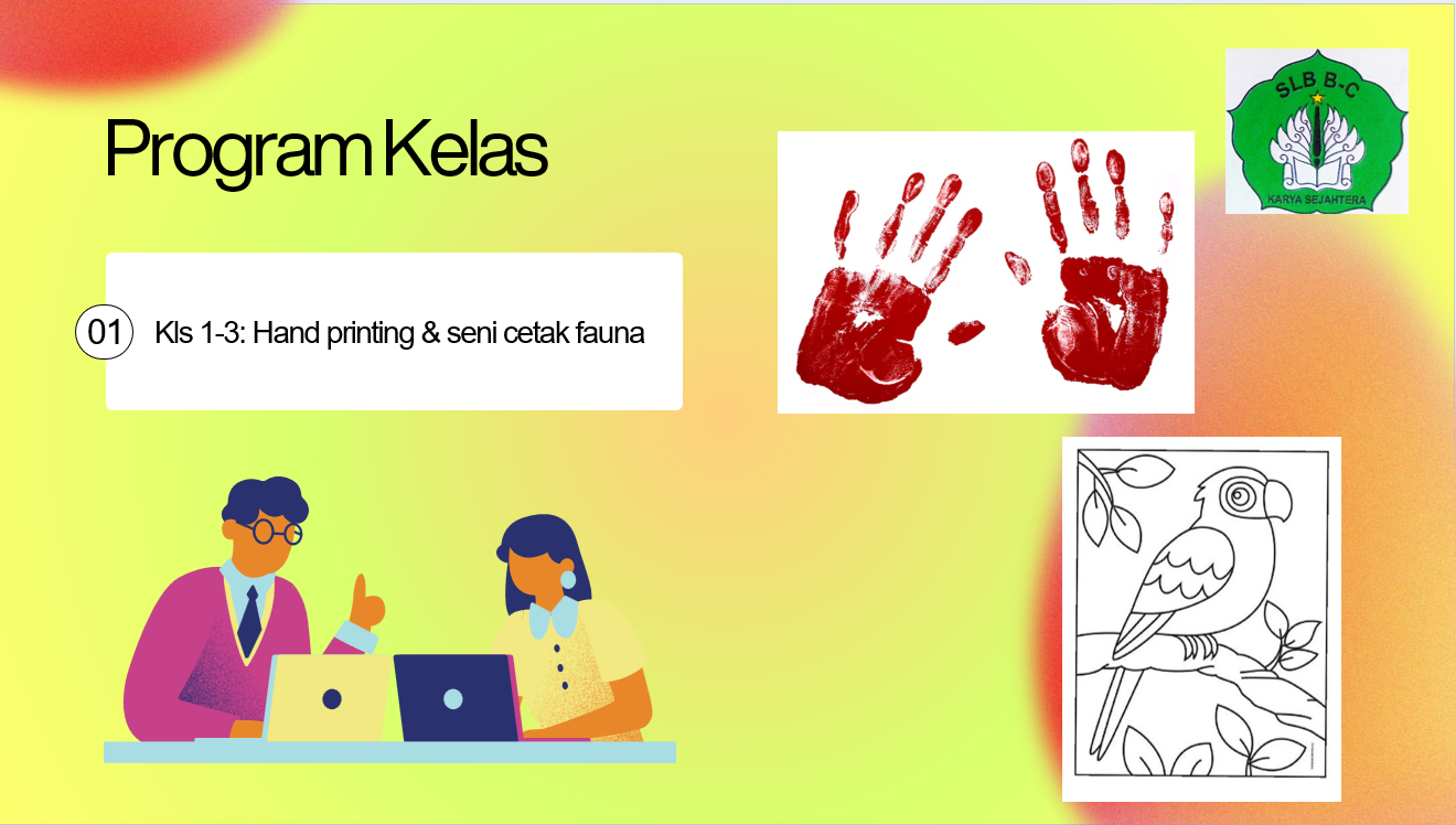 Program Kelas  1-3 : Hand printing & seni cetak fauna