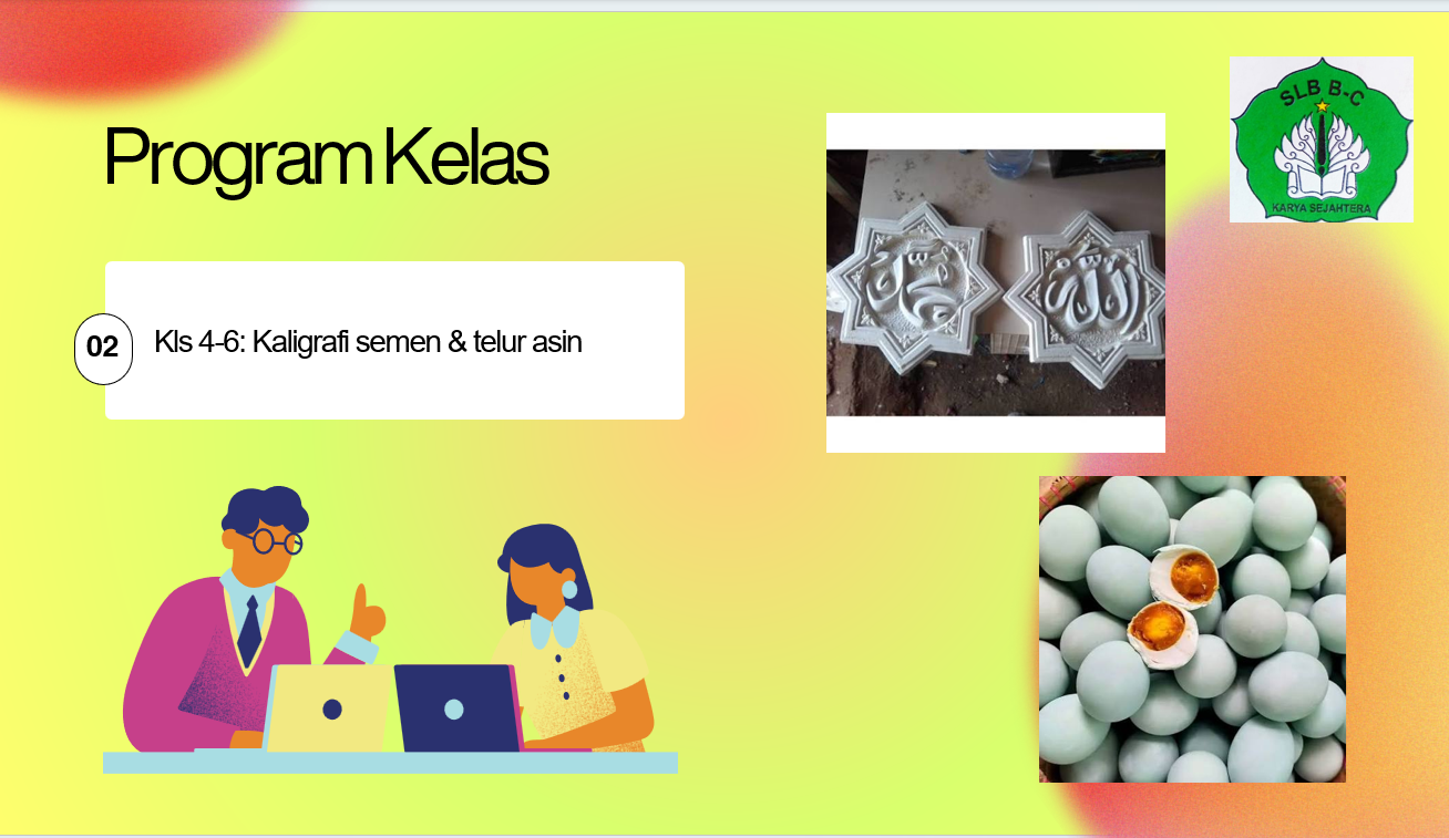 Program Kelas 4-6 : Kaligrafi semen & telur asin