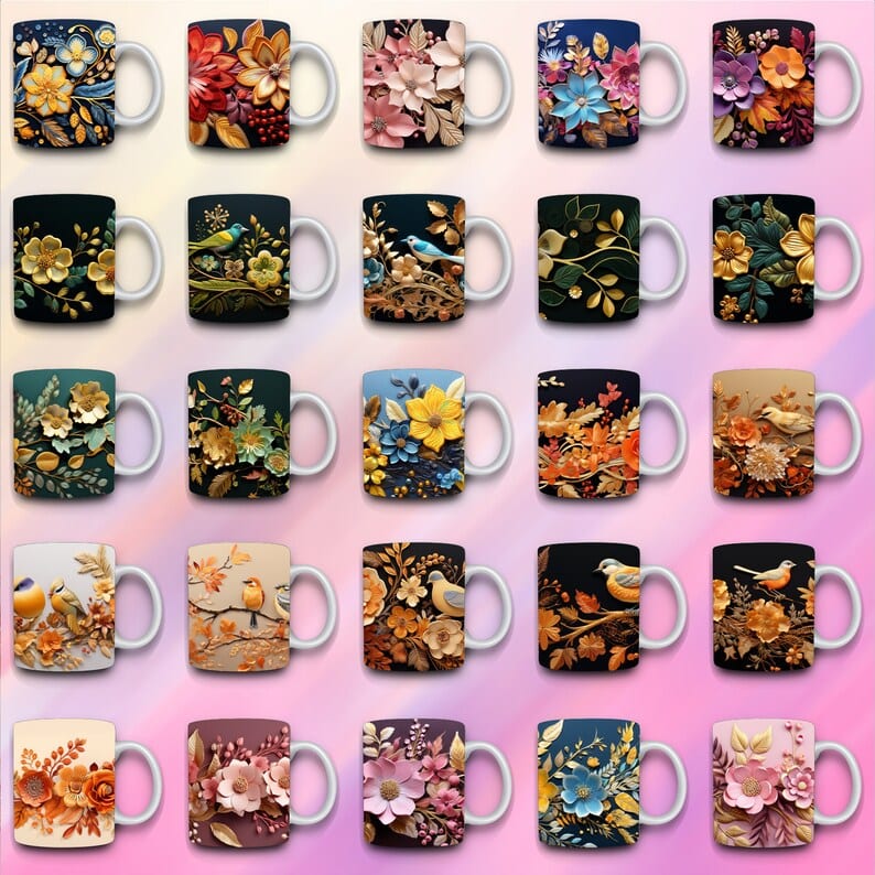 TAZA FLORES 25