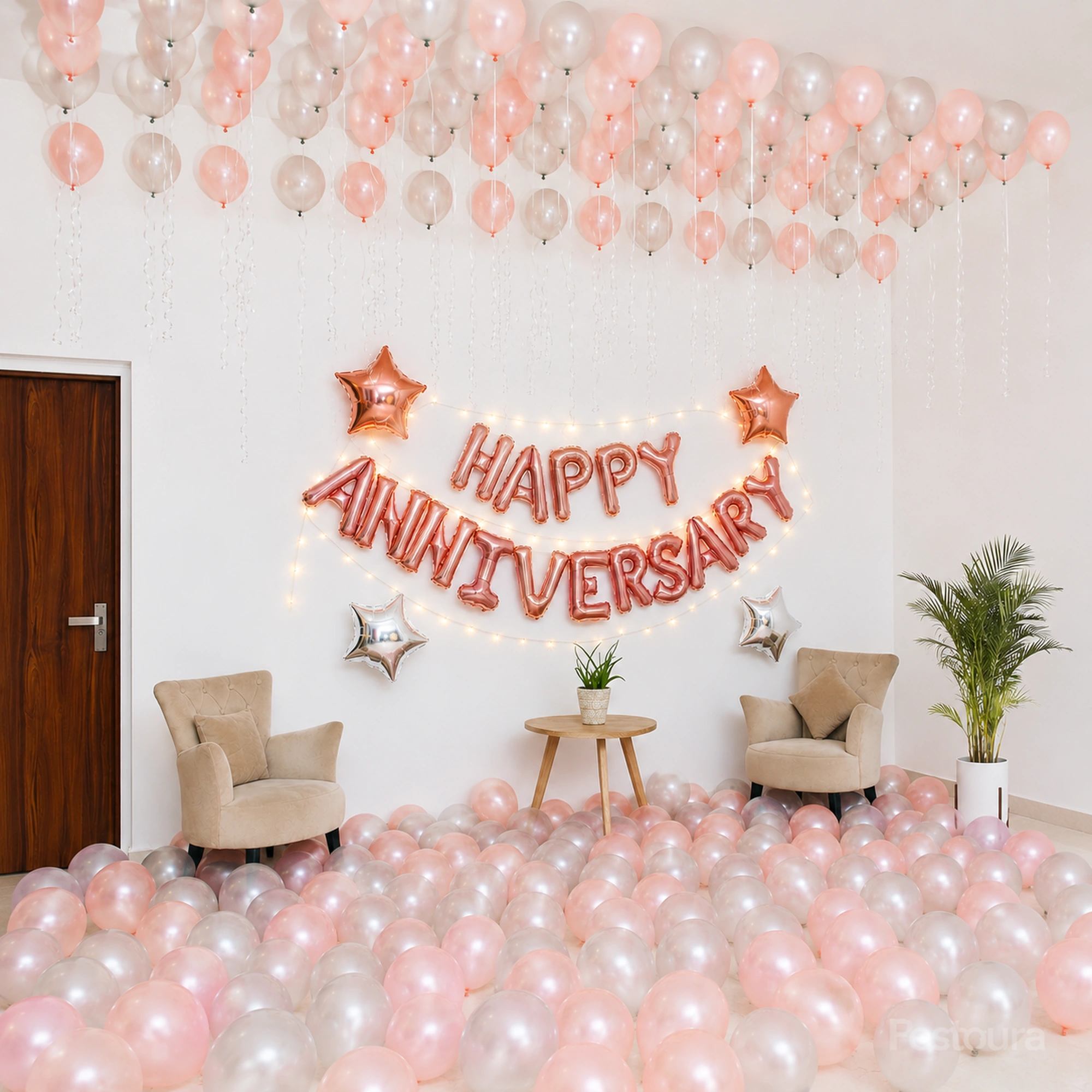 Radiant Metallic Anniversary Celebration Decor