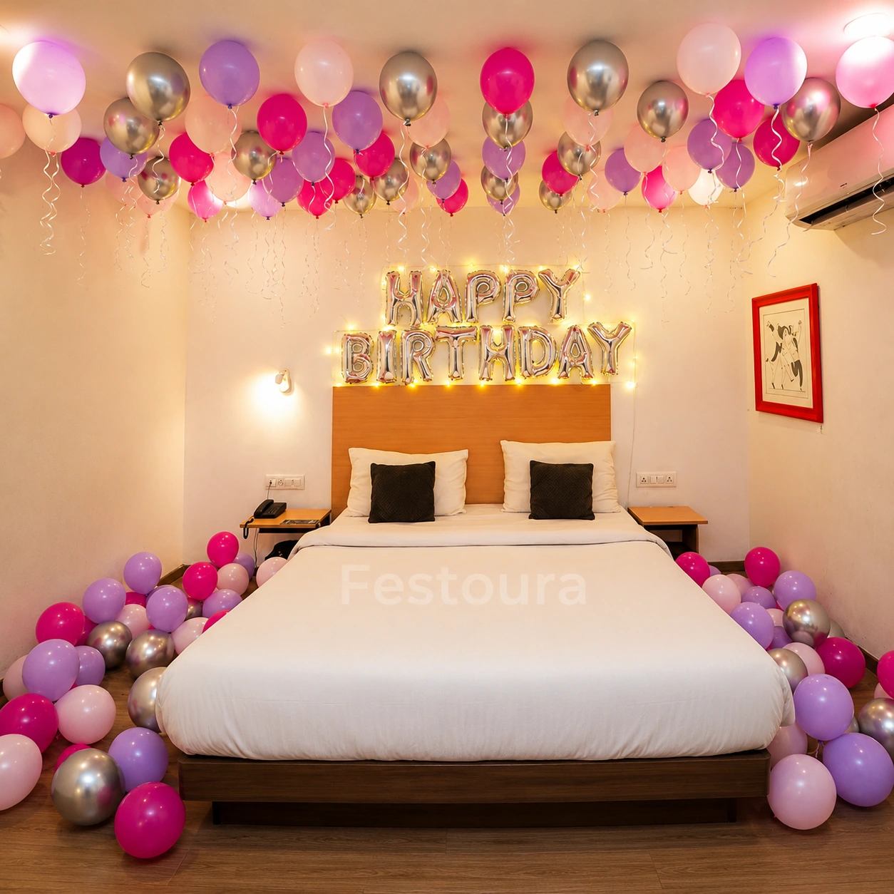 Pastel & Chrome Birthday Balloon Decoration