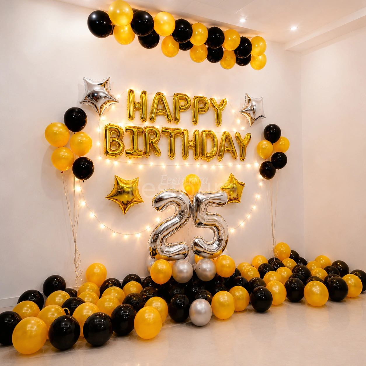 Sophisticated Black and Gold Celebration Decor