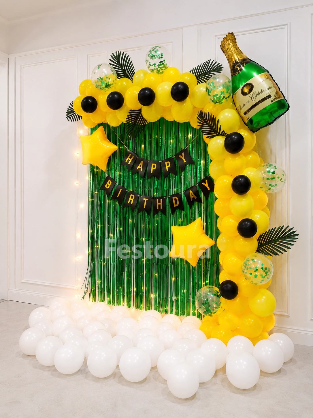 Lush Champagne Birthday Balloon Decor