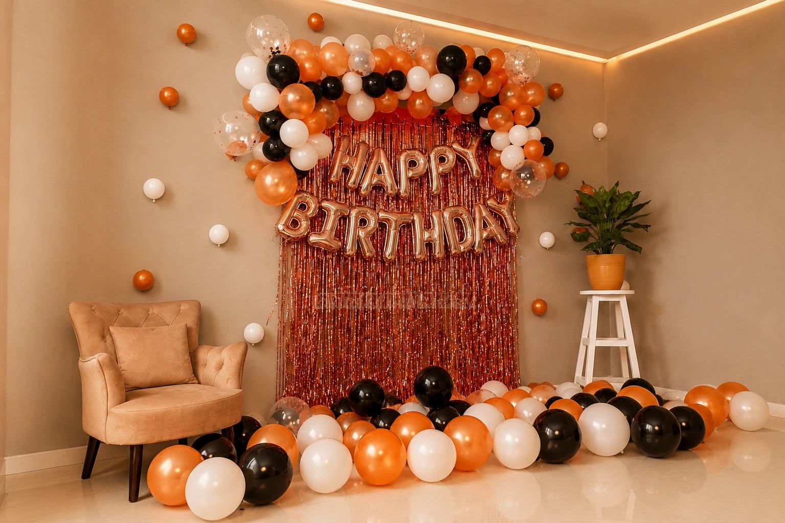 Elegant Rose Gold Foil Birthday Celebration